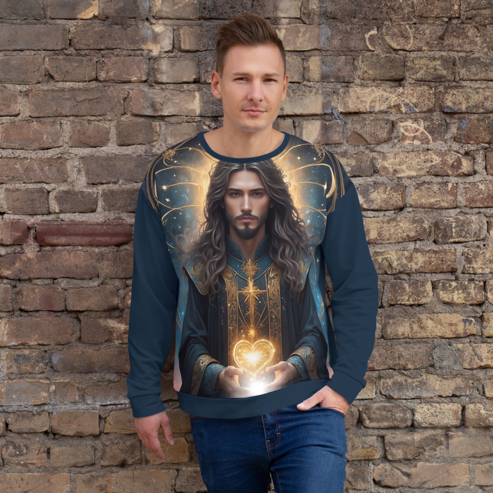 Jezus za čudežne blagoslove (unisex pulover)