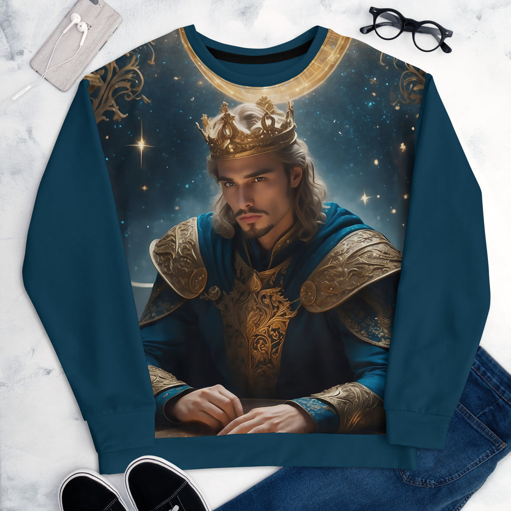 Kralj Arthur za modro upravljanje usode (unisex pulover)