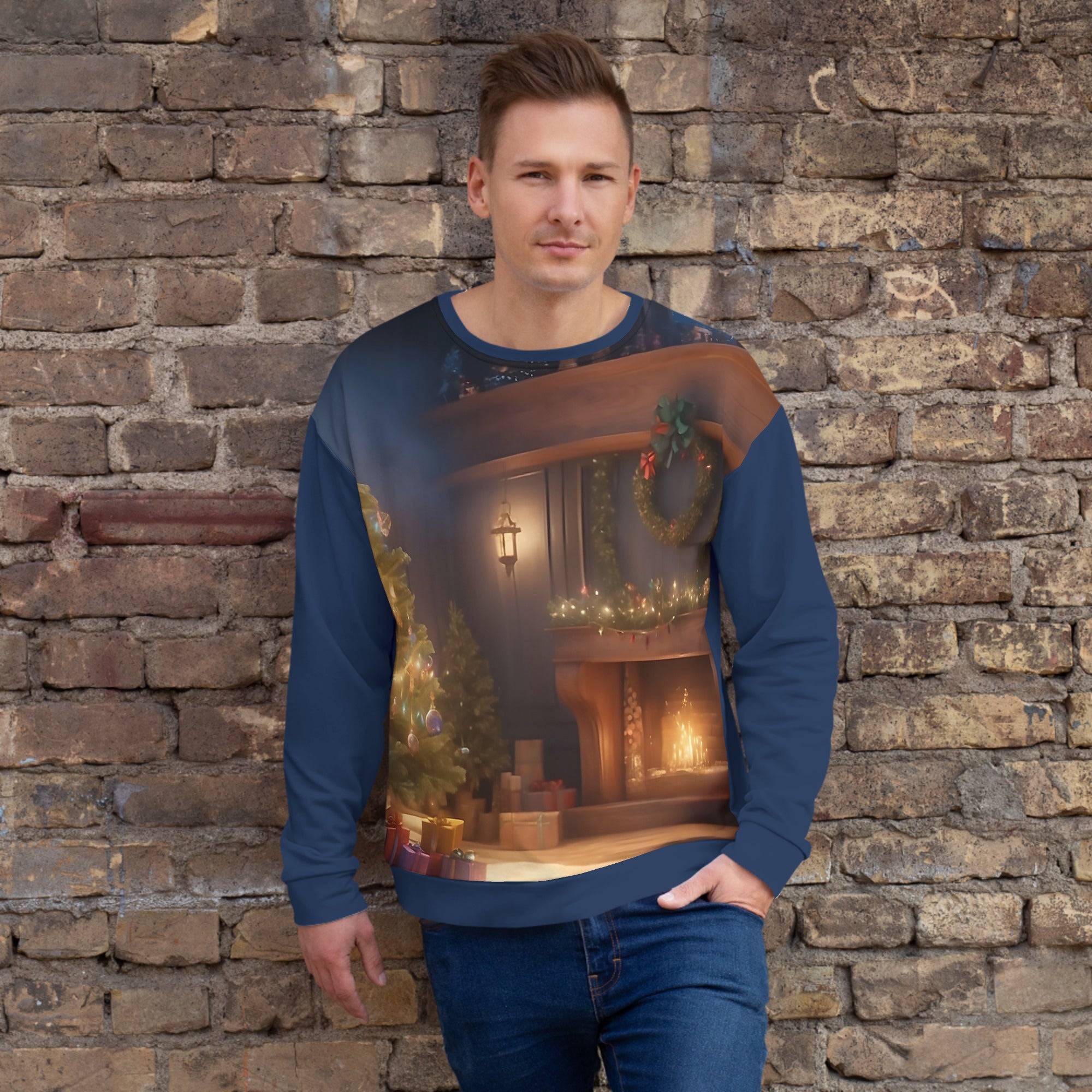 Praznično srečno ognjišče (unisex pulover)