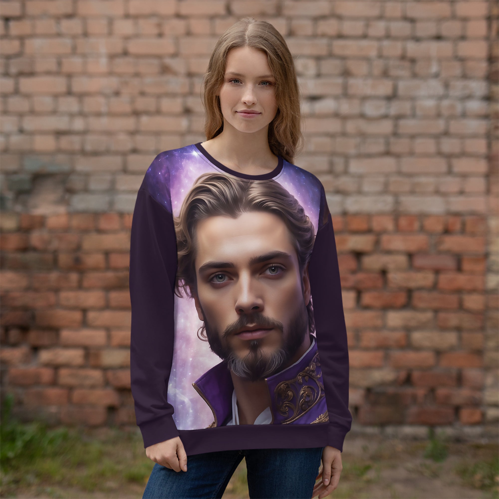 Saint Germain za vijolični plamen preobrazbe (unisex pulover)