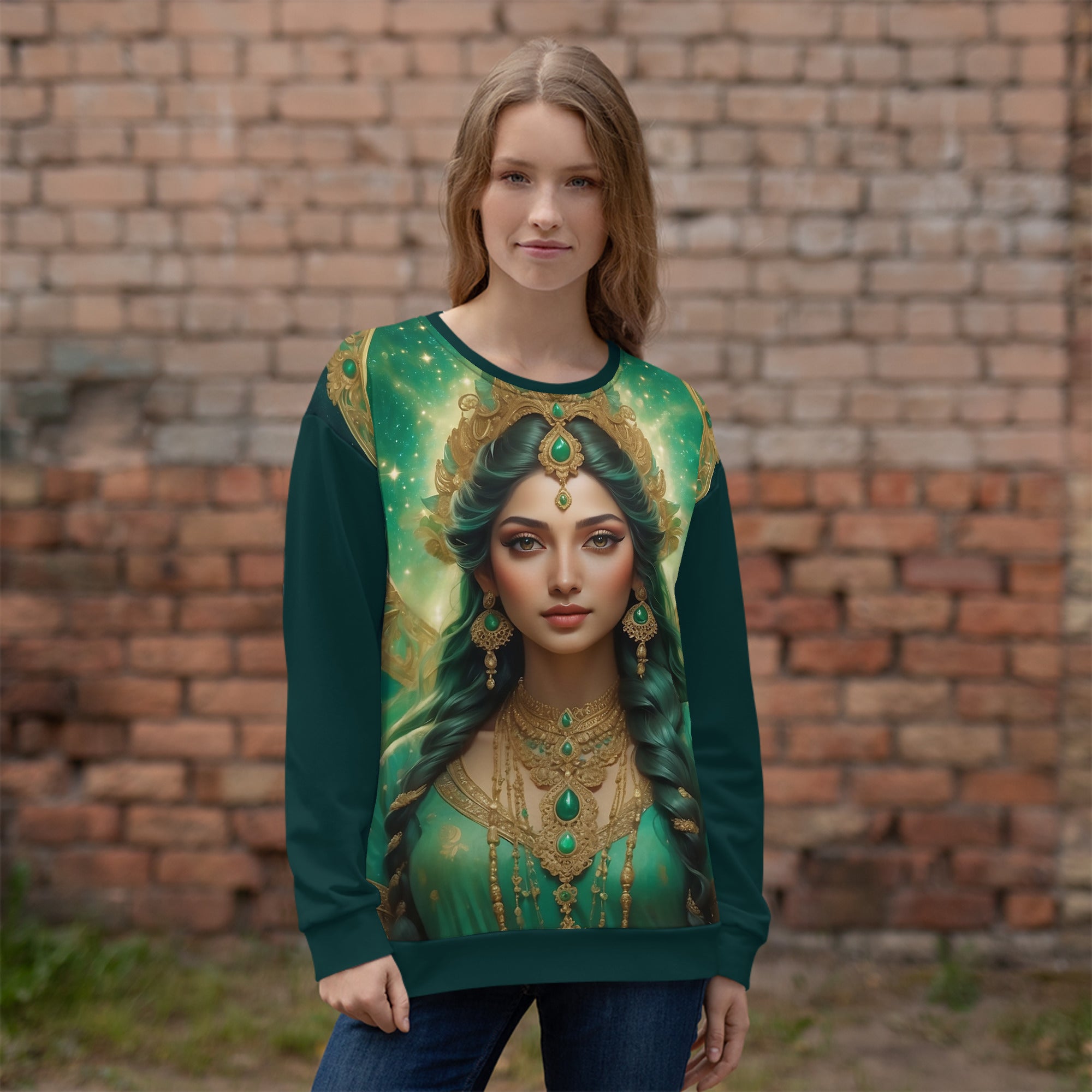 Zelena Tara za iskrene povezave (unisex pulover)